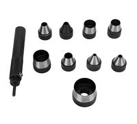 Tyenaza 9 Sizes Hollow Punch Set Silent Labor Saving Lightweight Portable Reusable Stainless Steel Hollow Punch Tool Leather Kit