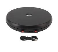 Tyenaza Base Rotonda Girevole a LED, 25cm Silenzioso 20kg capacità di Carico, Espositore Rotante Motorizzato Perfetta per Esporre Gioielli, Orologi, Prodotti Digitali (Nero)