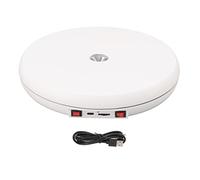 Tyenaza Base Rotonda Girevole a LED, 25cm Silenzioso 20kg capacità di Carico, Espositore Rotante Motorizzato Perfetta per Esporre Gioielli, Orologi, Prodotti Digitali (Bianco)