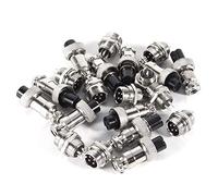Tyenaza Connettore Spina Aviazione, 10 Set GX12 Presa Spina Aviazione 4 Pin 12mm Maschio Femmina Pannello Connettore Filo Aereo in Metallo Spina
