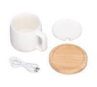 Tyenaza da 200 ml di tazza di caffè caldo 55 ℃ tazza di latte a temperatura costante di latte riscaldante USB basata di riscaldamento bianco