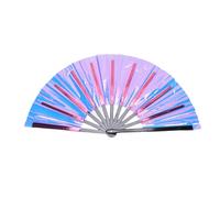 Tyenaza Folding Hand Rave Fan,Holographic Folding Popping Line Dance Fan Foldable Handheld for Line Dancing Craft Rave Accessories