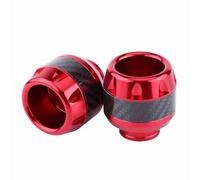Tyenaza Fork Frame Sliders, 1 Pair Carbon Fiber Motorcycle Front Fork Frame Sliders Wheel Crash Protector (Red)