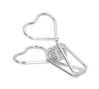 Tyenaza in stile cardiaco a forma di coda lunga in metallo Iron Hollow Design Mini Fun Clips 100 PC Documenti Biglietti (Argento)