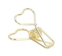 Tyenaza in stile cardiaco a forma di coda lunga in metallo Iron Hollow Design Mini Fun Clips 100 PC Documenti Biglietti (Oro)