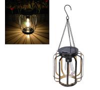 Tyenaza Lanterna solare sospesa, luce solare da esterno impermeabile in metallo con gancio per cortile, giardino, patio, veranda, balcone (Colonna)