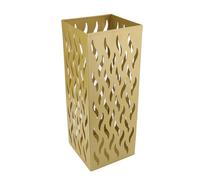 Tyenaza Metal Umbrella Holder, Round Proof Umbrella Storage Organizer Hollow Copper Pattern Umbrella Organizer Bin Umbrella Stand for Home Hotel (Oro)