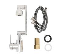 Tyenaza Multifunctional Universal Faucet, Hot and Cold Water Stainless Steel Rotating Faucet Robotic Arm Swivel Faucet, for Bathroom Sink (60cm/23.6in Water Inlet Pipe)
