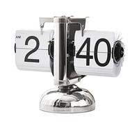 Tyenaza Orologio da Tavolo a Fogli Mobili, Orologio Digitale con Vibrazione, Orologio da Scrivania con Vibrazione Automatica Meccanica Retrò Minimalista a Un Piede per il Soggiorno di Casa (Bianco)