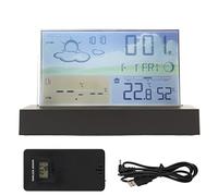 Tyenaza Orologio Meteorologico, Sveglia Multifunzione Wireless Trasparente con Temperatura E Schermo a Colori, Stazione Meteorologica con Temperatura E Umidità