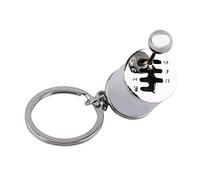 Tyenaza Portachiavi Cambio, Portachiavi Shifter, Portachiavi per Auto con Cambio Manuale a Sei Velocità, Portachiavi in Lega di Metallo per Chiavi dell'Auto, Borse, Cellulari(Argento)