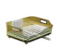 Tyenaza Scolapiatti, Plastica Visualizza Diversion Effluente Piatto Diversion Rack, Robusto scolapiatti Portautensili per Bacchette Ciotola Piatto Cucchiaio (Green)