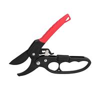 Tyenaza Secateurs Red Black Segmented Ratcheting Branch Scissor Effort-Saving Slide Switch Pruning Shears for Orchard Garden