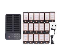 Tyenaza Sistema Cercapersone Ristorante, Sistema di Accodamento Chiamate Wireless Vibrazione dei Cicalini di Attesa del Ristorante 16 Cercapersone Ospiti(EU)