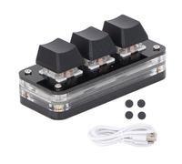 Tyenaza Tastiera Personalizzata, Mini Tastiera a 3 Tasti Tastiera da Gioco Programmabile con Interruttore Blu Personalizzato USB Industriale con Luce RGB