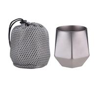 Tyenaza Tazza di caffè da campeggio, 240 ml a doppio strato leggero TI aspirapolvere tazza di tè ad acqua esagonale per la tazza da campo all'aperto (Chorro de arena)