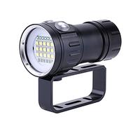 Tyenaza Torcia Subacquea Super Luminosa, 18000 Lumen IPX8 Lampada Subacquea Impermeabile, Immersione 500M 7 Modalità 120 Gradi Ampio Angolo di Fascio Torcia LED Subacquea per Fotocamera Video Vlog