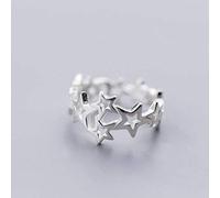 TYERY Anello Aperto per il Dito Indice con Personalità Dell'Anello Della Stella Cava Alla Moda, Argento 925, Apertura Regolabile
