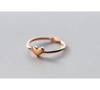 TYERY Anello in Argento S925, Anello Aperto a Cuore Femminile Coreano, Anello Singolo a Forma Di Cuore Alla Modarosa d'oro, Apertura regolabile