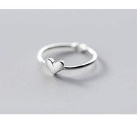 TYERY Anello in Argento S925, Anello Aperto a Cuore Femminile Coreano, Anello Singolo a Forma Di Cuore Alla Modaargento, Apertura regolabile