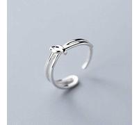 TYERY Anello in Argento S925, Gioielli a Mano Regolabili con Doppio Nodo Semplice Femminiles925 anello in argento, Apertura regolabile