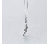 TYERY Collana in Argento S925, Collana Di Piume Lucide Han Femminile, Catena a Clavicola Corta Alla Modacollana in argento s925