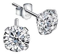 TYERY Orecchini in Argento S925, Piccoli Orecchini Fashion Semplici e Di Personalità Tempestati Di Diamanti, Mini Orecchini per Uomo e DonnaArgento 925, 3mm