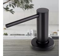 TYESTAND SD-20 Dispenser di Sapone per Lavello da Cucina in Acciaio Inox 304, Pompa Dispenser di Sapone Incorporata (Nero Opaco) con Flacone da 500ml e Tubo di Prolunga da 1,2m