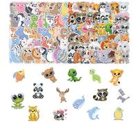 TYFGRT 100 Fogli Adesivi Animali, Adesivi Cartoni Animati con Occhi Grandi, Decorazione Adesivi Artigianali Fai da Te, Adesivi Impermeabili, Adatti per Bagagli, Tazze, Quaderni