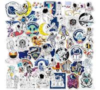 TYFGRT 100 Pezzi Adesivi Astronauta Adesivo Cartone Animato Decorazione Adesivi Impermeabili Spazio Astronauta Adesivi per Bagagli Computer Skateboard Fai da Te