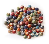 TYFGRT 100 Pezzi di Perline in Ceramica Colorate, Rotonde, Multicolore, Perline Fai-da-Te, Collane E Pendenti