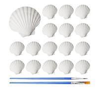 TYFGRT 16 Pezzi di Conchiglie E 2 Pezzi di Pennelli, Decorazione di Conchiglie, Conchiglie per Artigianato, Conchiglie per Decorazione di Acquari, Materiali Artigianali Fai-da-Te sul Tema dell'Oceano