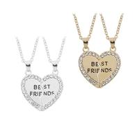 TYFGRT 2 Paia di Collane Dell'Amicizia, Collane di Diamanti in Oro E Argento, Collane per Migliori Amiche, Gioielli per Collane per Ragazze, Decorazioni per Collane Dell'Amicizia