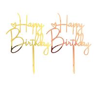 TYFGRT 2 Pezzi di Toppers per Torta di Buon Compleanno, Toppers per Torta di Buon Compleanno Glitterati, Decorazioni per Feste di Compleanno per Bambini, Decorazioni per Feste di Compleanno Unisex