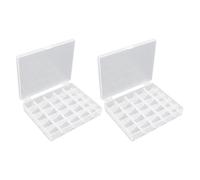 TYFGRT 2 scatole per Bobine da 25 Griglie, Scatola per riporre Gli Accessori per Cucire, Scatola per Bobine, Scatola di plastica Trasparente, Accessori per Cucire