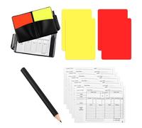 TYFGRT 4 Carte per Arbitri, 1 Custodia in Pelle, 1 Penna per Registrare E 2 Documenti per Registrare, Aiuti per Arbitri di Calcio, Accessori per Partite di Calcio