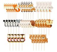 TYFGRT 40 Pezzi Inserti di Animali della Giungla, Decorazioni per Feste A Tema Animali della Giungla, Decorazioni per Torte Carine, Inserti per Torte Creative, Articoli per Feste