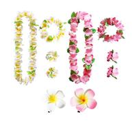 TYFGRT 8 Pezzi di Accessori per Gonne in Erba con Petali E 2 Fermagli per Capelli, Lei Hawaiana, Decorazioni per Feste Hawaiane, Forniture per Feste in Spiaggia