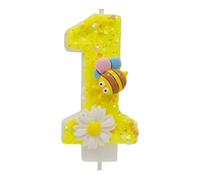 TYFGRT Candela Ape Gialla da 1 Pezzo, Forma Ape Creativa, Colore Brillante, Facile da Illuminare, Aggiunge Atmosfera, Adatta per Feste di Compleanno E Celebrazioni.