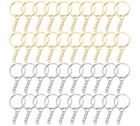TYFGRT Catena da Appendere Portachiavi da 40 Pezzi, Accessori per Gioielli Fai-da-Te, Portachiavi in Metallo, Catena da Appendere Portachiavi per Artigianato, Portachiavi Aperto