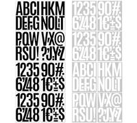 TYFGRT Confezione da 16 Adesivi con Numeri E Lettere in Bianco E Nero, Design Classico in Bianco E Nero, Combinazione di Numeri E Lettere, Facile da Attaccare, Adatto A Una varietà di Superfici.