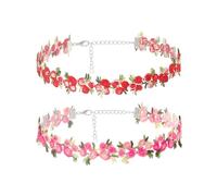 TYFGRT Confezione Da 2 Collana Con Fiori In Pizzo, Collana Con Fiori Da Donna, Girocollo Con Fiori Regolabile, Girocollo Con Fiori Vintage, Girocollo Con Fiori Ricamati, Banchetti