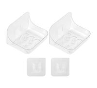 TYFGRT Confezione da 2 Portasapone da Doccia, Portasapone da Doccia, Portasapone da Bagno, Portaoggetti da Parete per Bagno, Portasapone da Parete Autoadesivo (12 X 9,3 X 8,2 Cm, Trasparente)