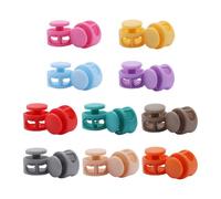 TYFGRT Confezione da 20 Fibbie A Molla Colorate A Doppio Foro, Fibbie per Cordoncino Elastico, Fibbie per La Regolazione della Corda, Fori per Coulisse, Adatte per Cappelli, Borse con Coulisse