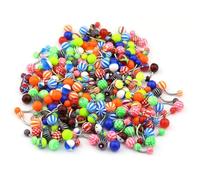 TYFGRT Confezione da 50 Anelli per Ombelico, Gioielli per Piercing All'Ombelico, Gioielli per Piercing alla Moda, Anelli per Ombelico in Acciaio Inossidabile, Gioielli Colorati per Ombelico