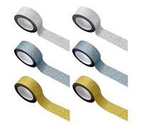 TYFGRT Confezione da 6 Nastri Glitterati, Effetto Glitter Evidente, Fai da Te Creativo, Facile da Usare, Ricco di Colori, Adatto per Decorazioni E Design Creativo.