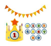 TYFGRT Corona di Compleanno per Bambini da 1 Pezzo, Gagliardetto da 1 Pezzo, Corona di Compleanno con Numeri, Cappello Decorativo per Festa di Compleanno, Corona di Compleanno per Ragazzi E Ragazze