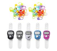 TYFGRT Mini Contatori da 5 Pezzi E Fibbie per Marcatura Colorate da 50 Pezzi, Contatore da Dito, Contatore Portatile, Contatore Creativo, Strumento di Conteggio Domestico