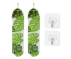 TYFGRT Organizer per Sacchetti della Spazzatura da 2 Pezzi, Ganci Trasparenti da 2 Pezzi, Borse per La Spesa in Cotone E Lino, Borse per La Spesa Portatili, Borse Organizer Pieghevoli