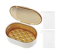 TYFGRT Portasapone da 1 Pezzo E Rete in Schiuma da 2 Pezzi, Portasapone con Coperchio, Portasapone Impermeabile, Portasapone Rimovibile A Doppio Strato, Scatola Portasapone per Il Bagno,